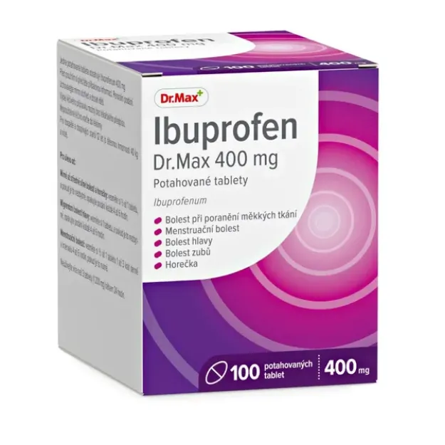 Obrázok z Dr. Max Ibuprofen 400 mg 100 potahovaných tablet